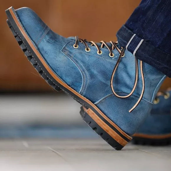 Men Vintage Genuine Leather Ankle Boots