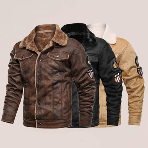 New Fashion Men's Warm Leather Jacket