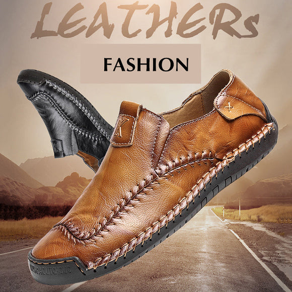 Handmade Leather Men Casual Loafers Shoes