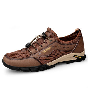 Genuine Leather Mesh Men's Outdoor Shoes