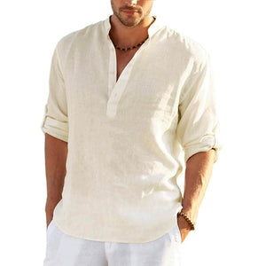 Men's Linen Long Sleeve Casual  Shirt
