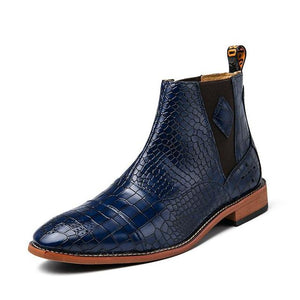 Men Waterproof Crocodile Leather Boots
