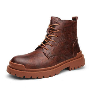 Men High-top Real Cowhide Boots