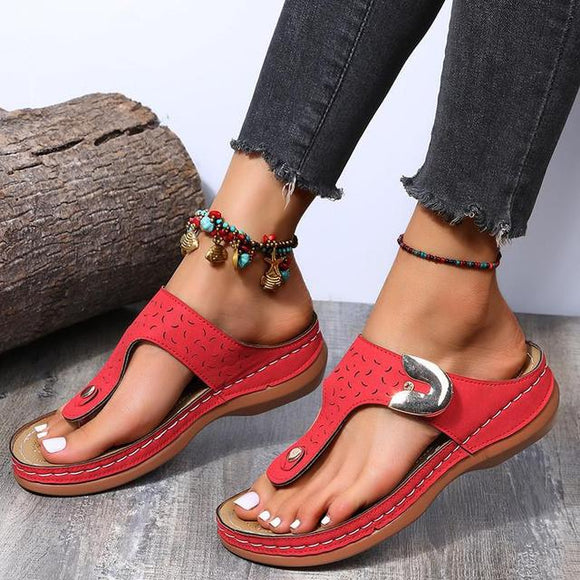 Leather Sandals Women Flip-flops