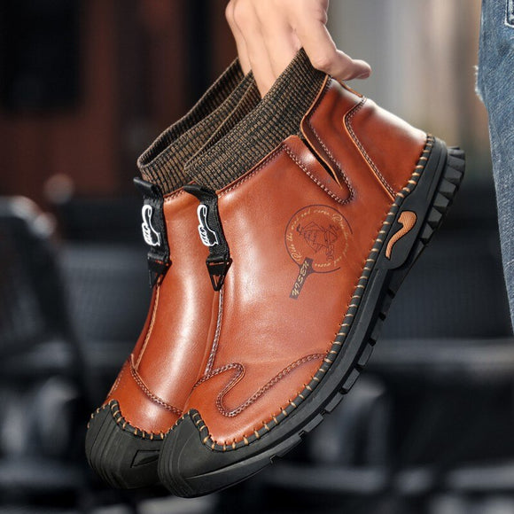 Luxury Leather Men's Outdoor Snow Boots