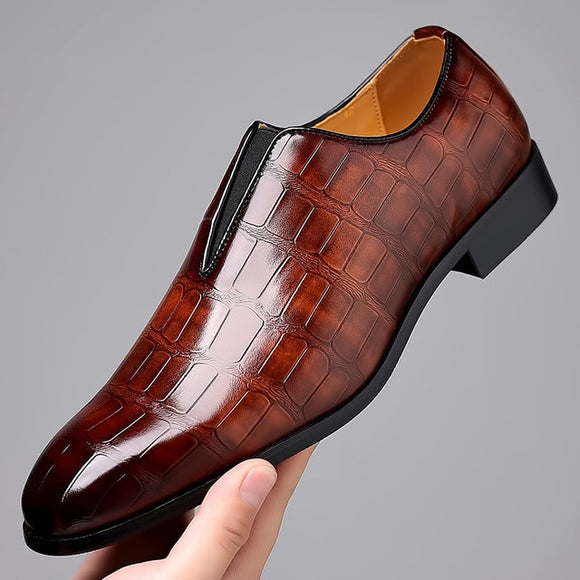 Men's Stone Pattern Leather Shoes