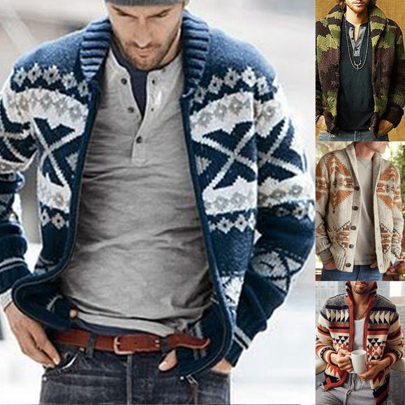 Men Casual Cardigan Knitted Sweater