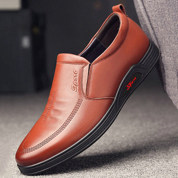 Genuine Leather Men Casual Slip On Shoes