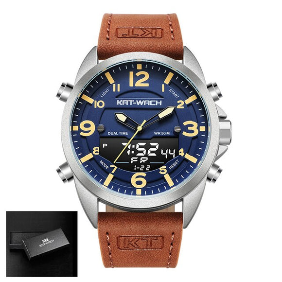 Double Time Zone Quartz Wrist Watch