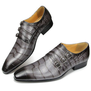 Men Crocodile Print Genuine Leather Shoes