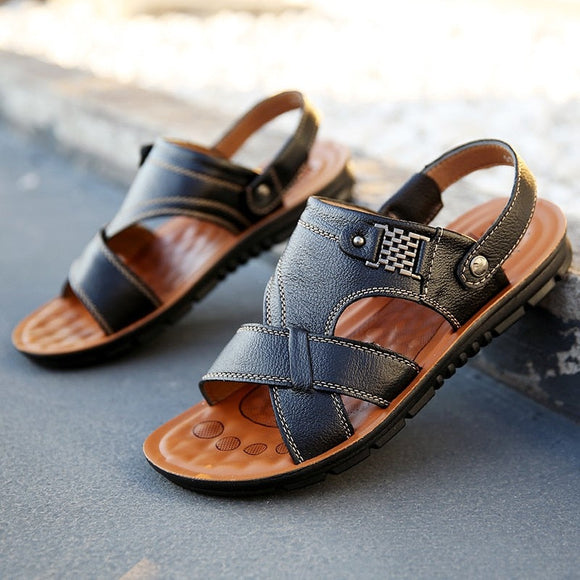 Fashion Leather Men Soft Sandals