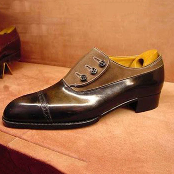 Handmade Leather Elegant Buttons Dress Shoes