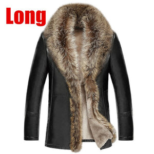 Men's Genuine Leather Winter Warm Jacket