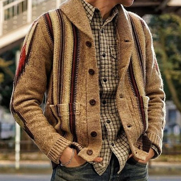 Fashion Men's Lapel Sweater Coat