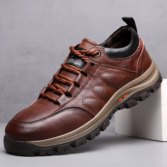 Mens Genuine Leather Safety Work Shoes