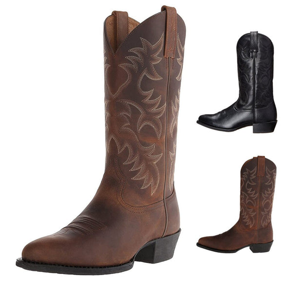 Mens Embroidered Western Cowboy Boots
