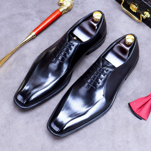 Men Casual British Glossy Patent Leather  Shoes