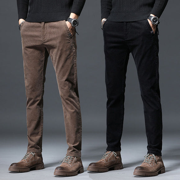 Men Casual Thickened Plush Trousers