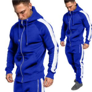 Men Hoodies Zipper Sportwear Sets