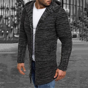 Men's Slim Lapel Hooded Sweater