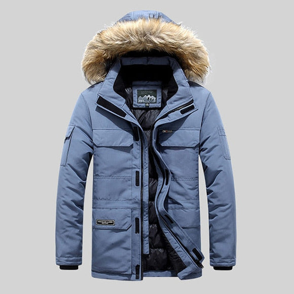 Mid-Long Winter Men Casual Warm Jacket