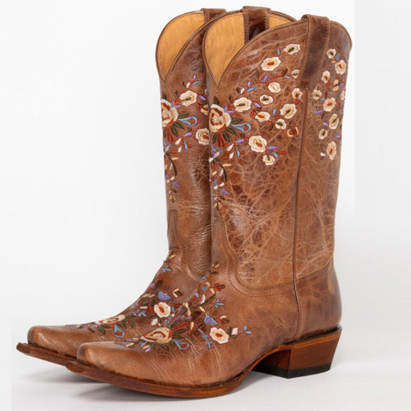 Women Western Cowboy Embroidery Riding Boots