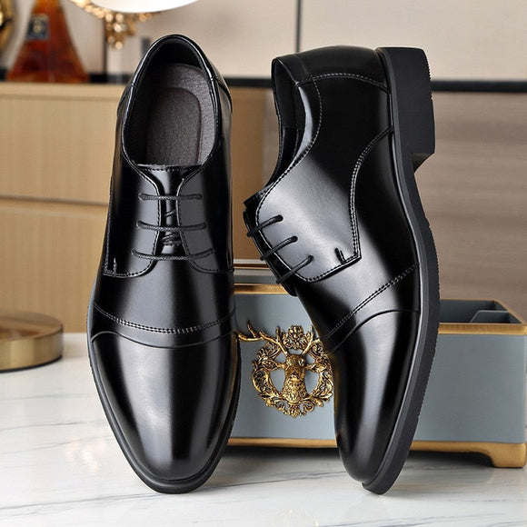 New Black Fashion Men Business Leather Shoes