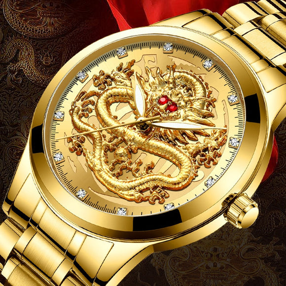New Top Brand Luxury Golden Watch