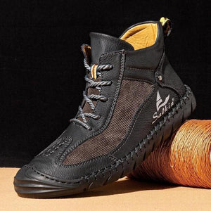 New Men Casual Breathable Retro Soft Leather Boots