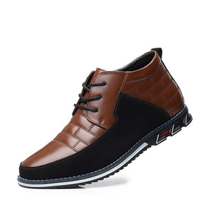 Men's Casual Lace-Up Leather Ankle Boots