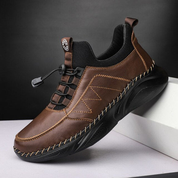 Mens Genuine Leather Handmade Retro Casual Shoes