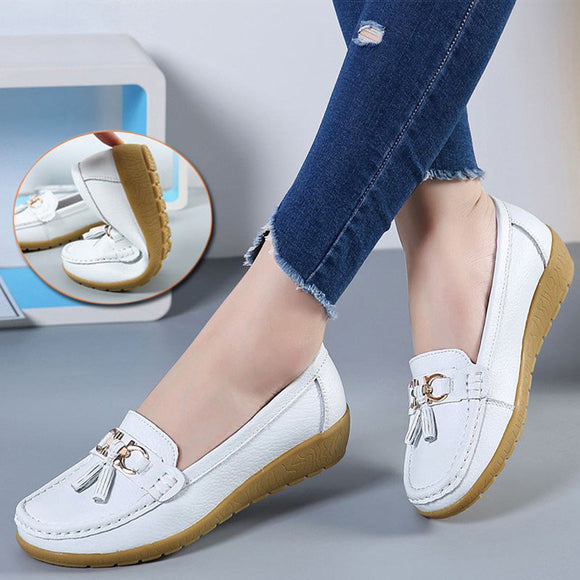 Genuine Leather Women Soft Casual Shoes