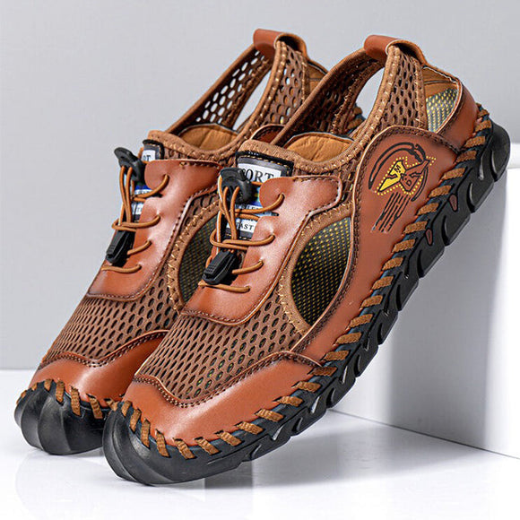 New Outdoor Men Cow Leather Sandals