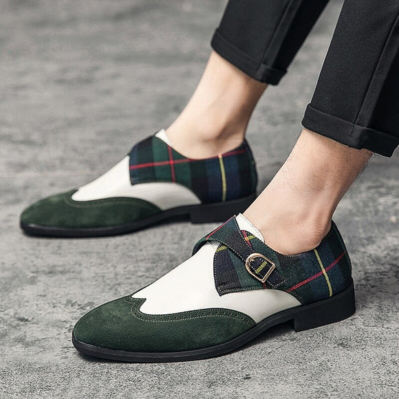 Men Pointed Monk Strap Shoes