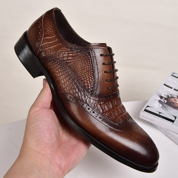 Men PU Leather Brock Oxford Shoes