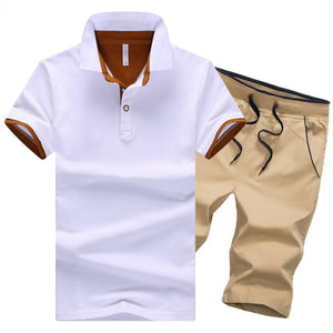 Men Casual POLO Shirt+Shorts Sets